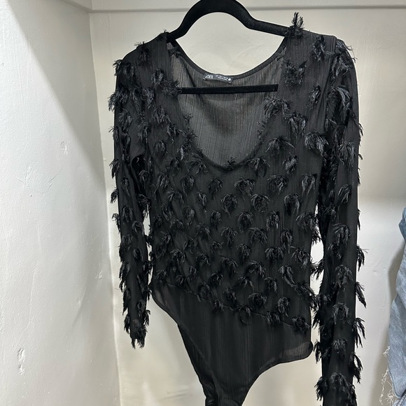 Madewell Tops - Zara feather body suit!